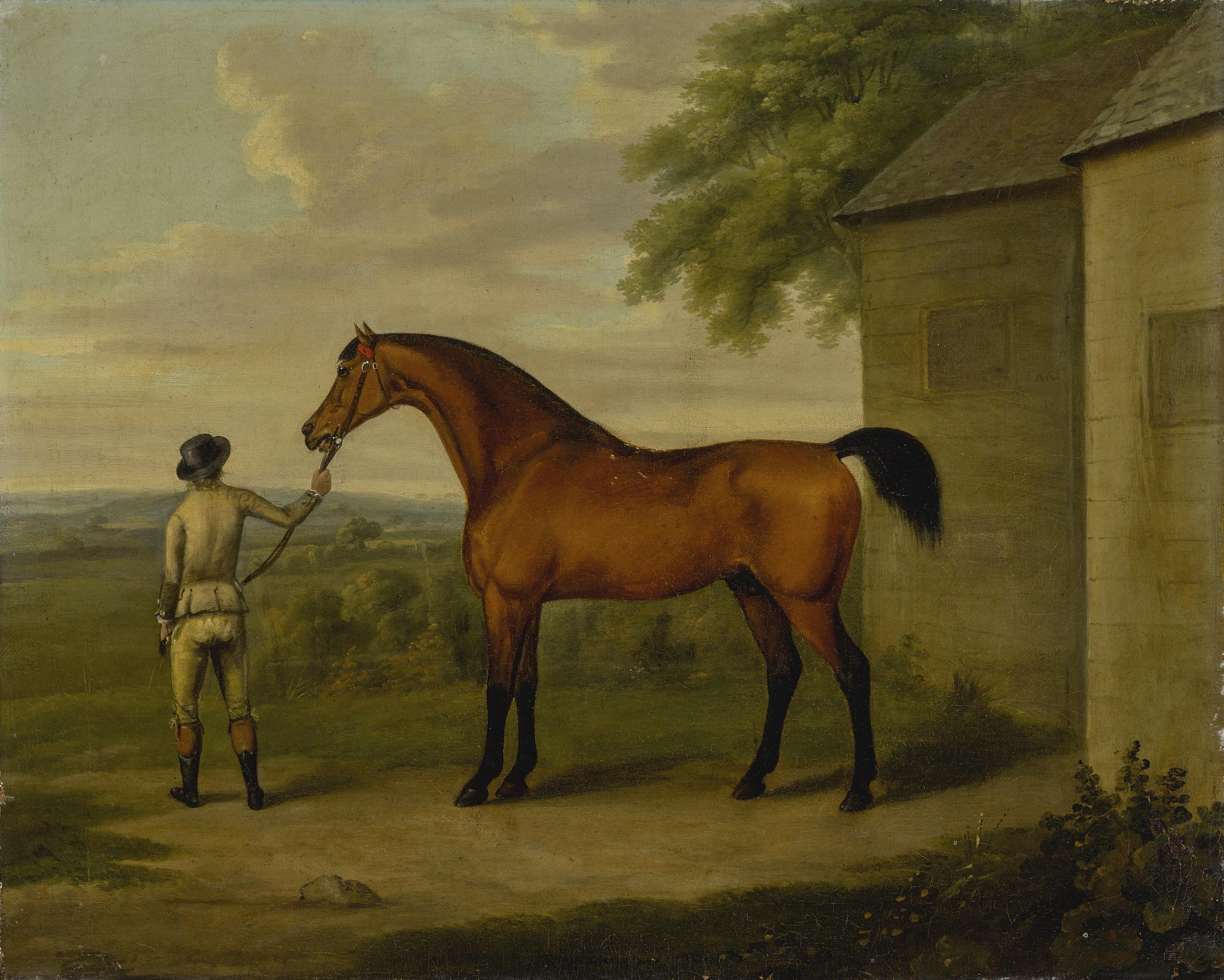 John Nost Sartorius - A Chestnut Hunter With Groom 