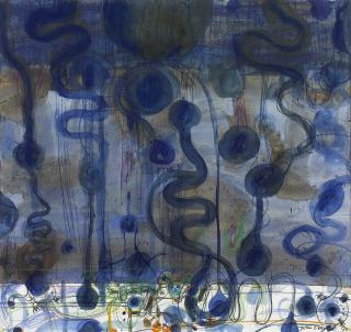 John Olsen - Blue Pond, 1990