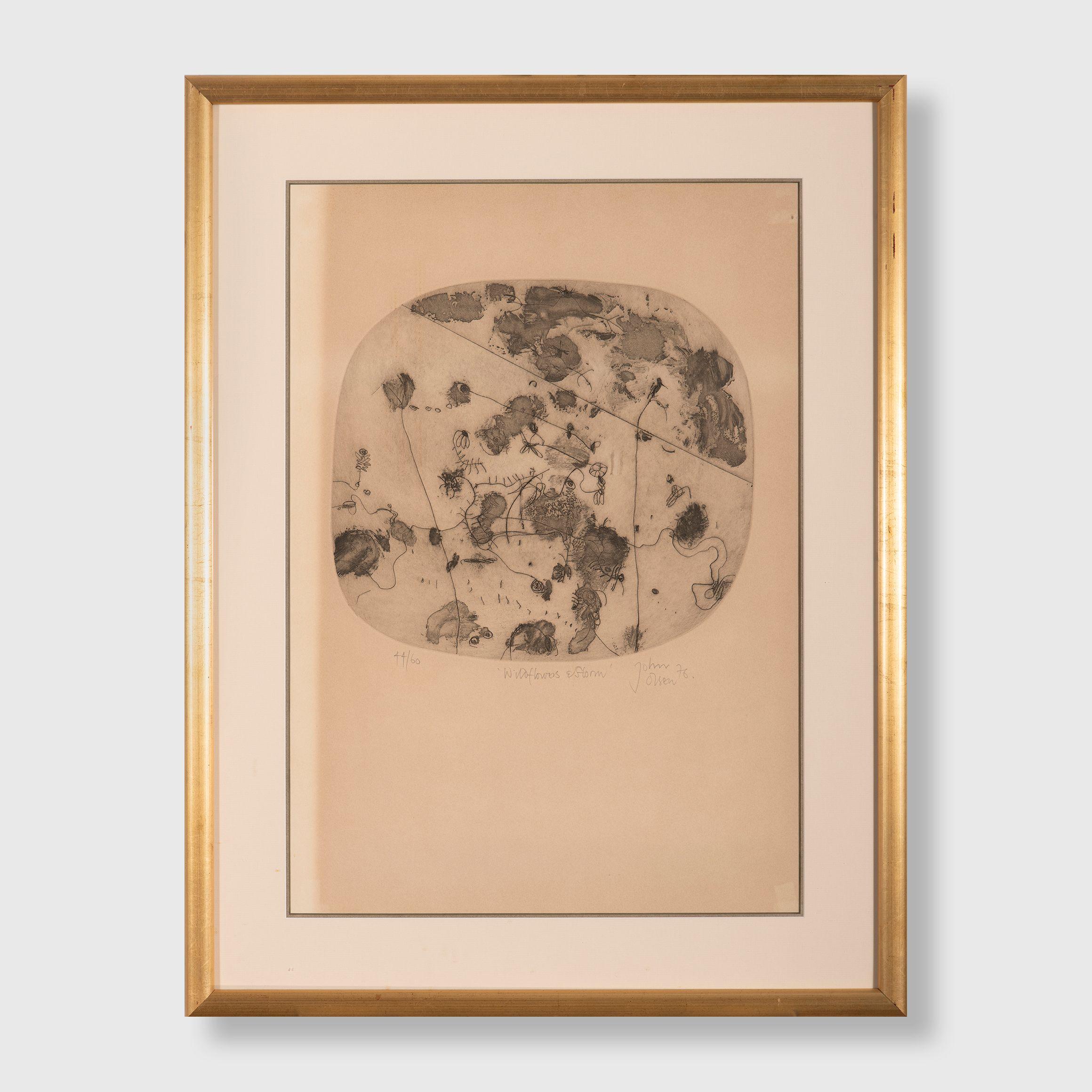 John Olsen - Wildflowers and Storm, 1976 (sheet)