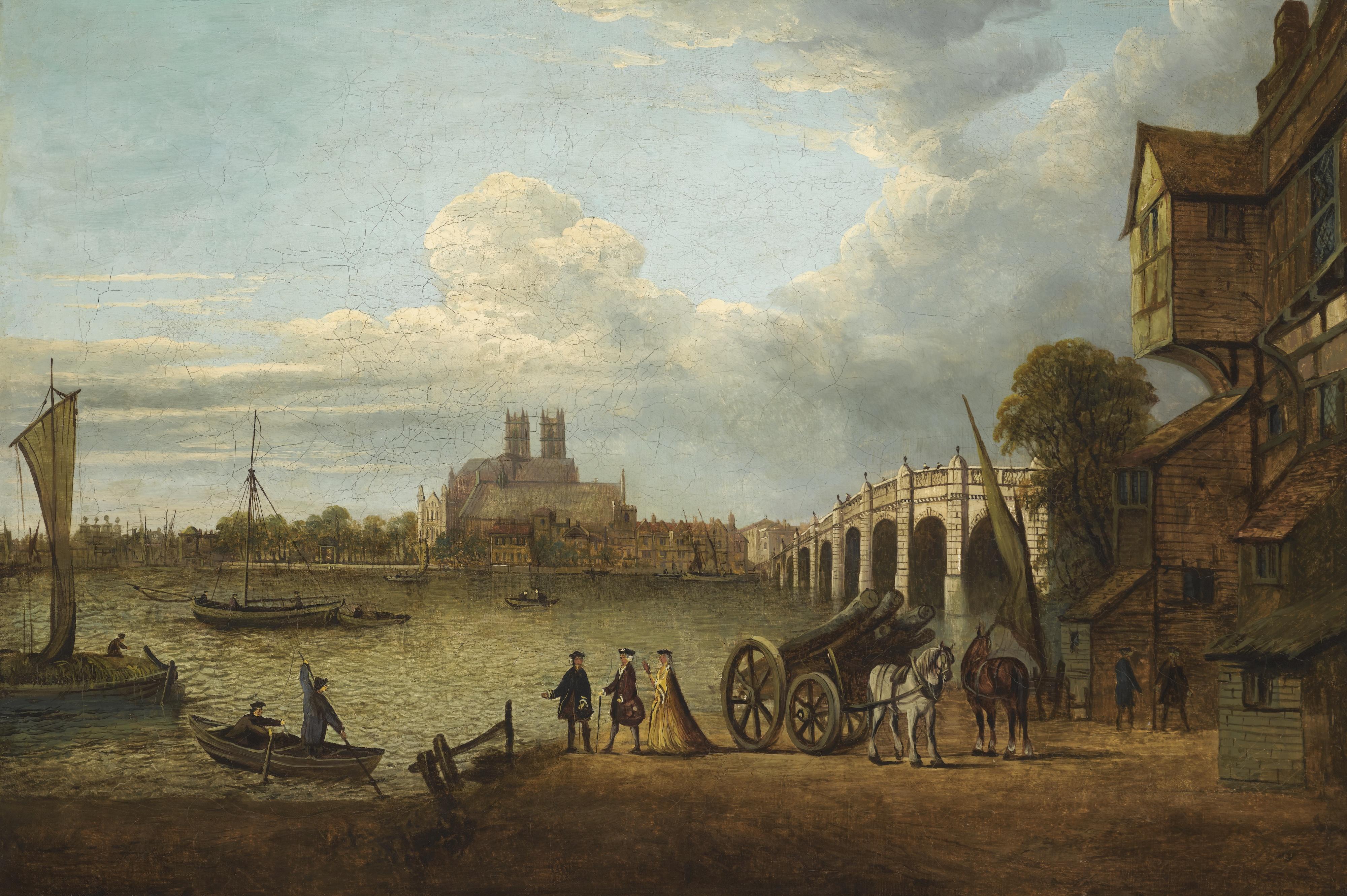 John Paul - A View Of Westminster Bridge, Abbey And Hall From Stangate Bank, Lambeth