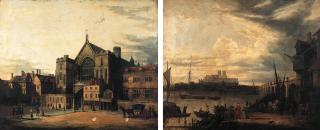 John Paul - Westminter Abbey and Bridge from Stangate Stairs; and Westminster Hall from New Yard