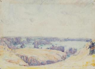 John Peter Russell - Baie À Belle-Île Avec Vieux Couple Breton