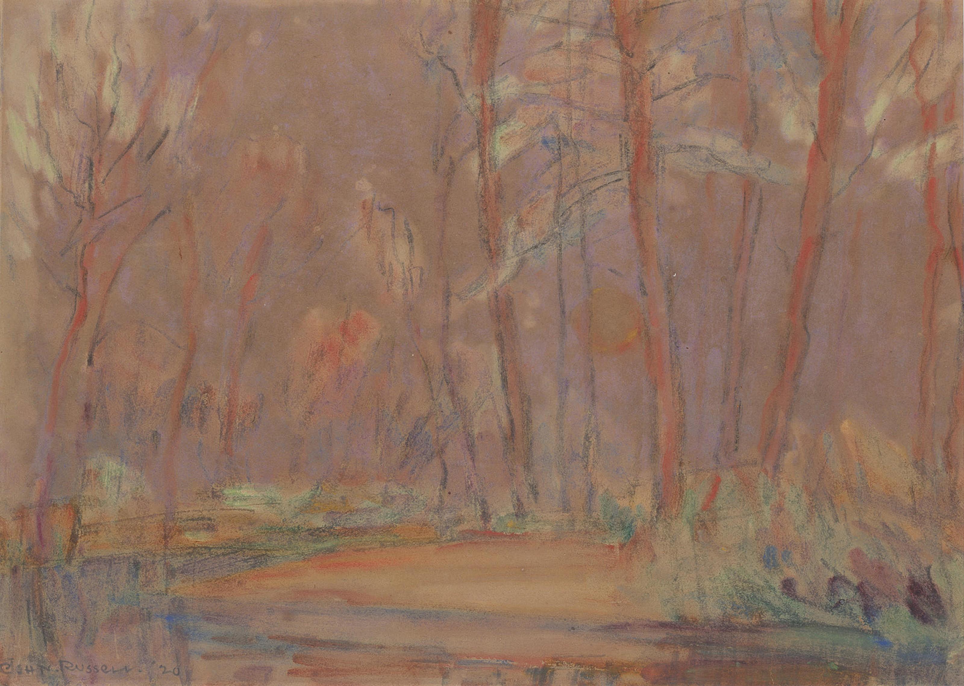 John Peter Russell - Sunset in the woods