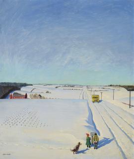 John Philip Falter - Waiting For School Bus In Snow