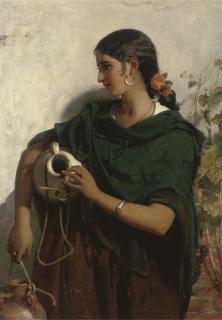 John Phillip, R.A. - A Gypsy Water-Carrier of Seville