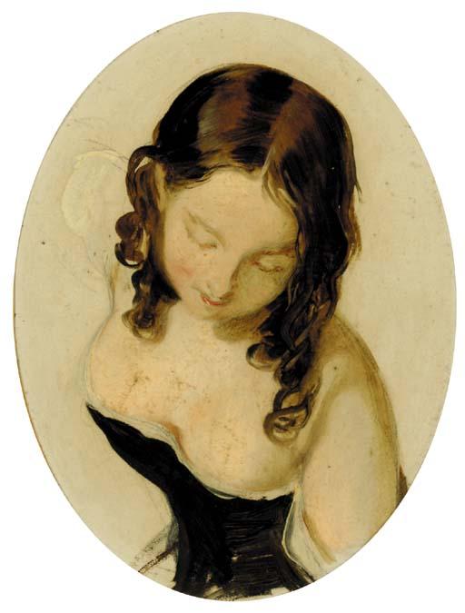 John Phillip, R.A. - A young girl, a sketch