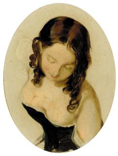 John Phillip, R.A. - A young girl, a sketch