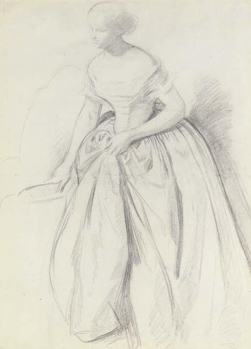 John Phillip, R.A. - Sketch of Princess Alice, full-length, as a bridesmaid, for \'The Marriage of the Princess Royal, 25 January 1858\'
