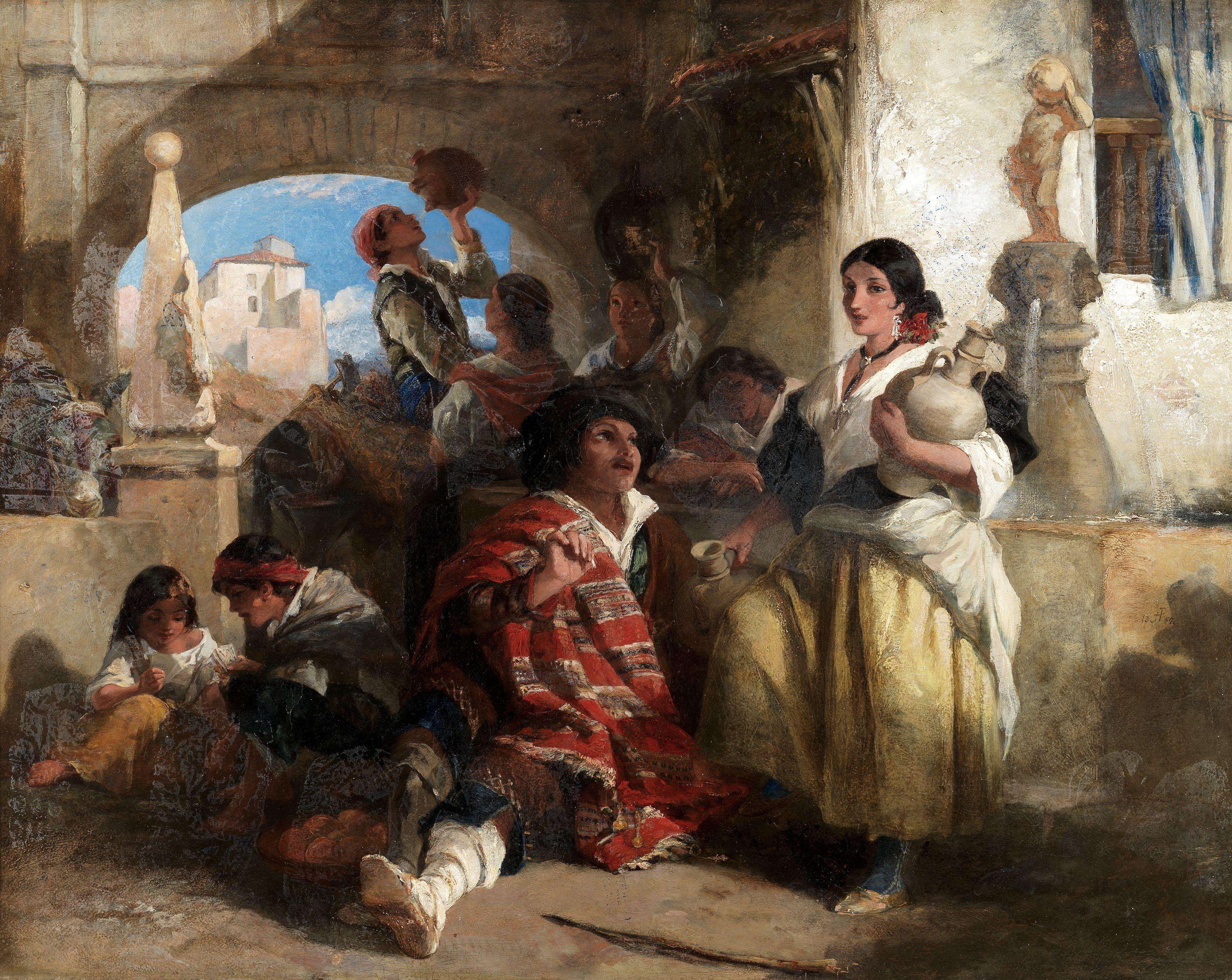John Phillip RA HRSA - Spanish peasants at the well