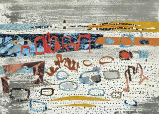 John Piper, C.H. - Brittany Beach with Lighthouse