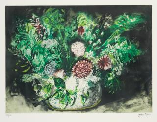 John Piper C.H. - Dahlias and Ferns
