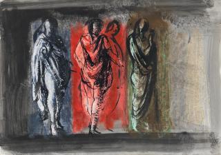John Piper C.H. - Draped Figures 38 x 54cm (15 x 21 1/4 in).