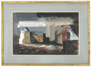 John Piper, C.H. - Muchelney farmyard