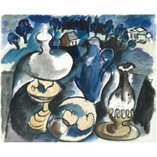 John Piper, C.H. - Still Life With Landscape Beyond