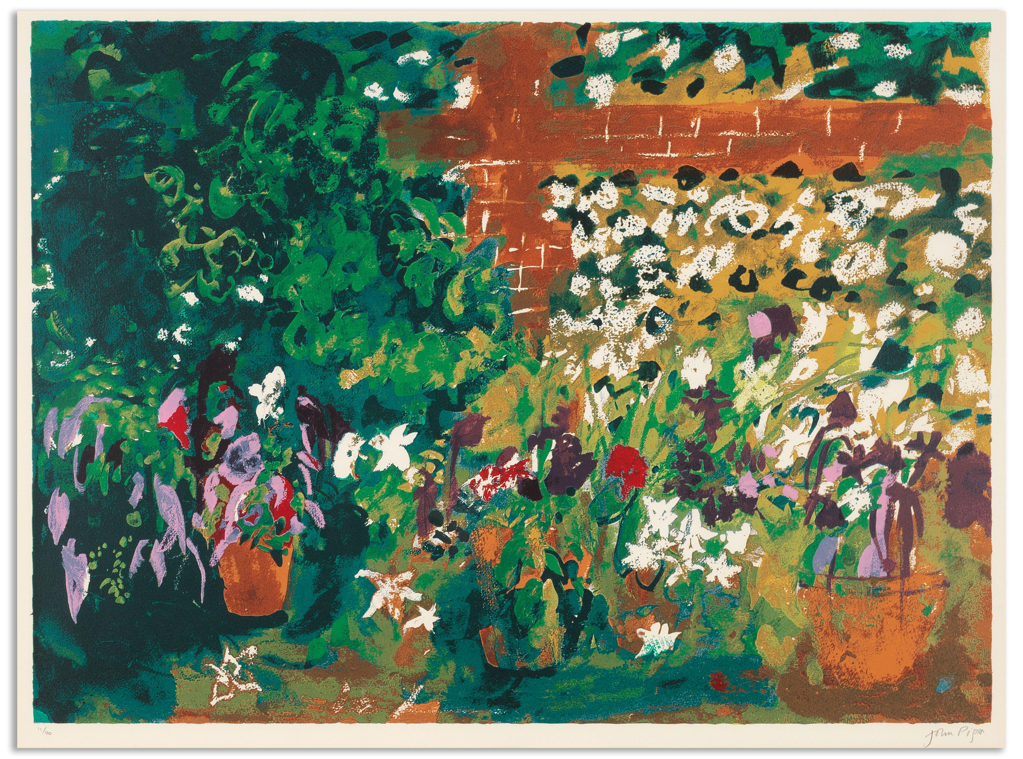 John Piper C.H. - Terrace with Red Pots