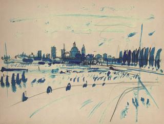 John Piper, C.H. - View from the outskirts; and three further works by the same hand