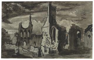 John Piper, C.H. - View of Byland Abbey, Yorkshire