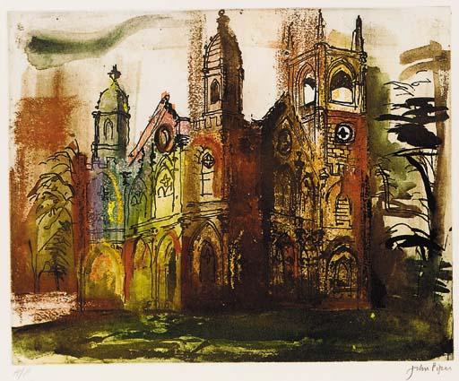 John Piper - Gothic Folly, Stowe (L. 376)