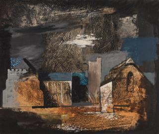 John Piper - Muchelney Farmyard