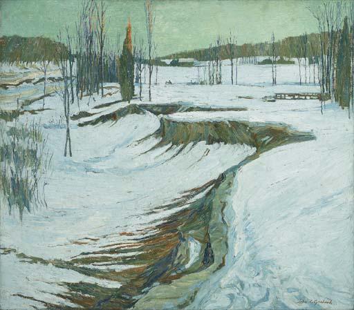 John R. Grabach - Connecticut River in Winter, Deerfield