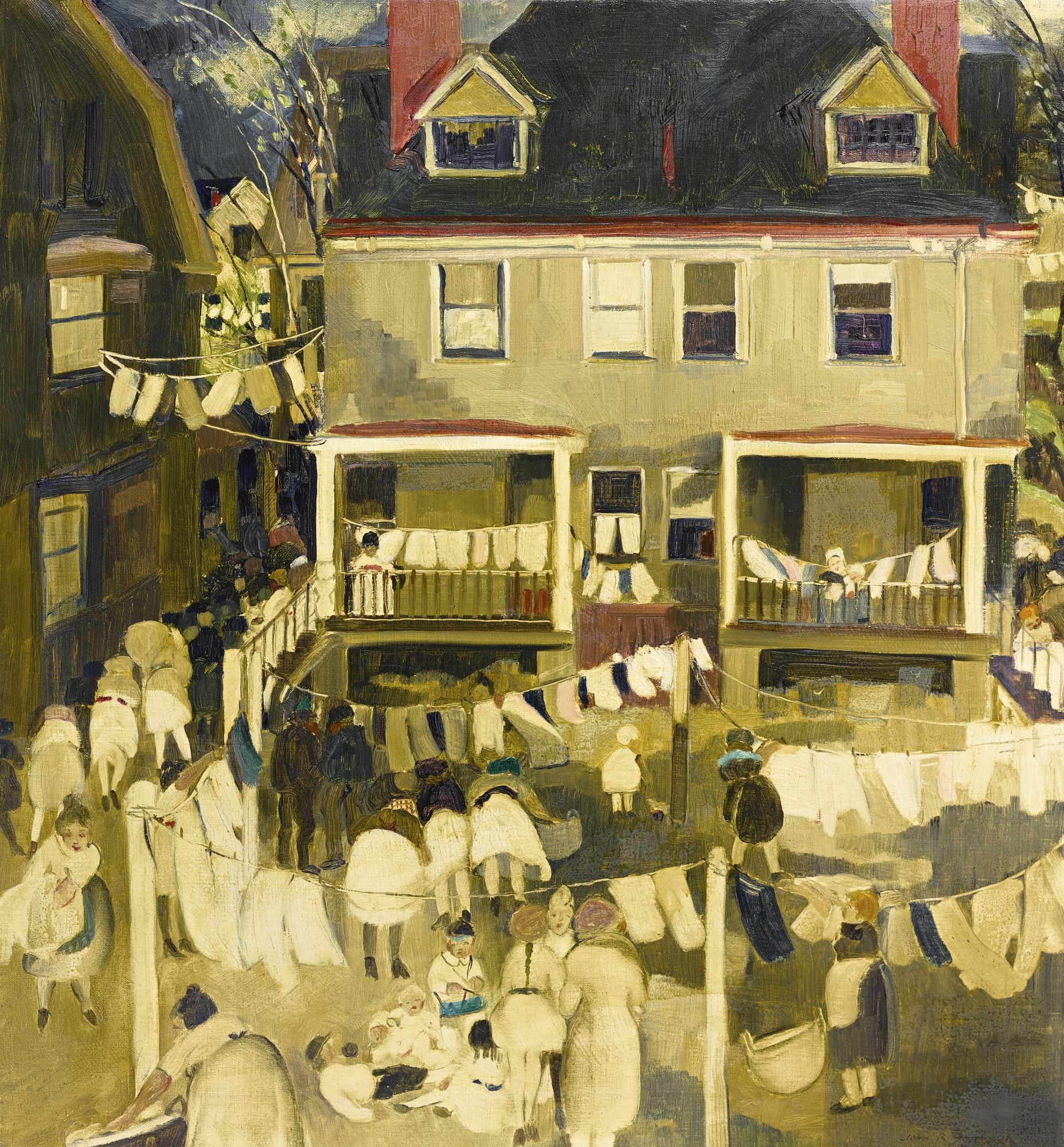 John R. Grabach - Washday In Spring