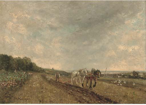 John Rabone Harvey - Ploughing The Field