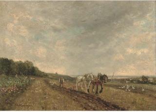 John Rabone Harvey - Ploughing The Field