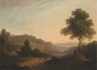 John Rathbone - An Italian Landscape With A Monastery