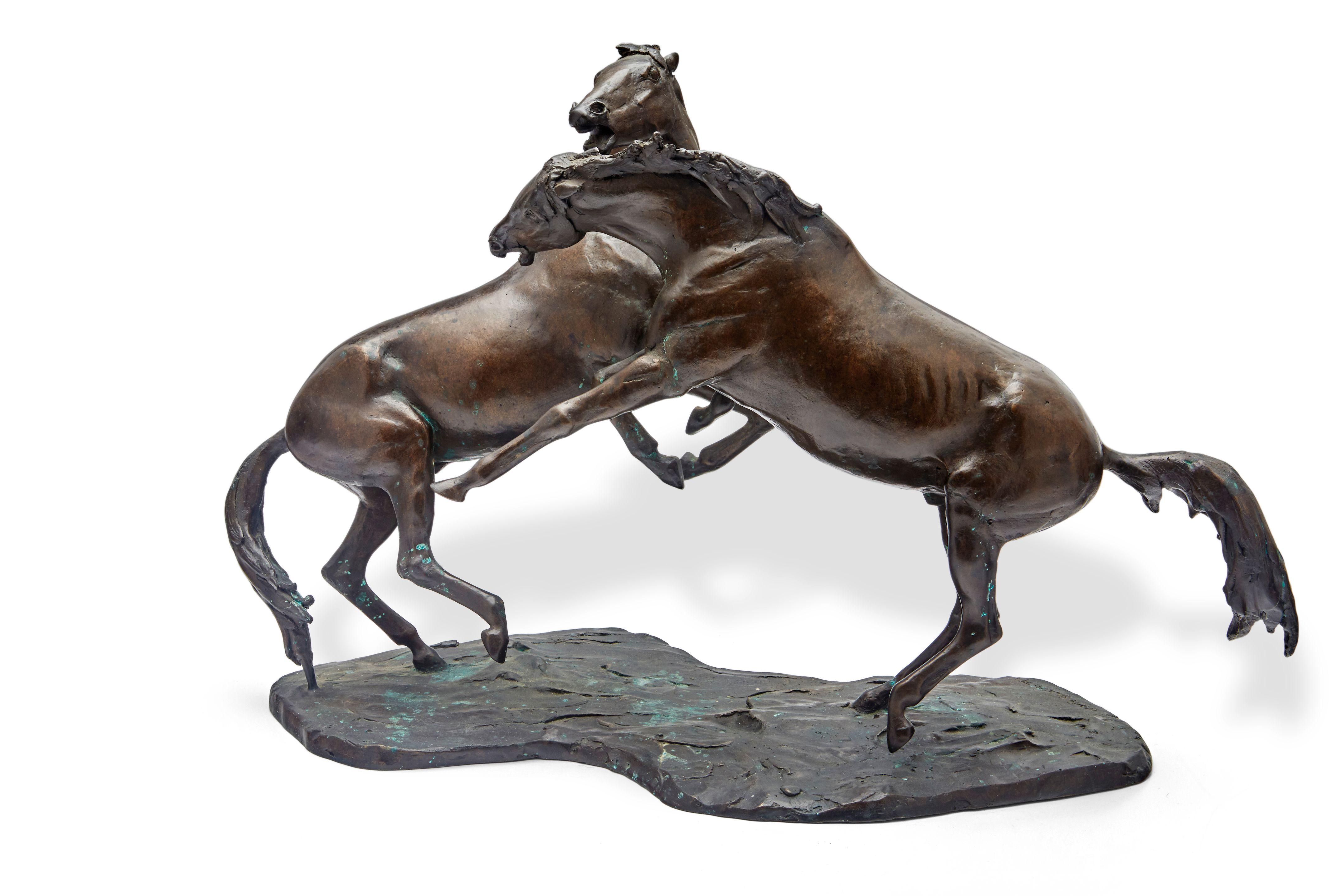John Rattenbury Skeaping R.A. - Fighting stallions
