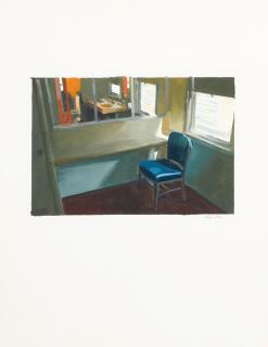 John Register - Blue Chair in Office, circa 1983