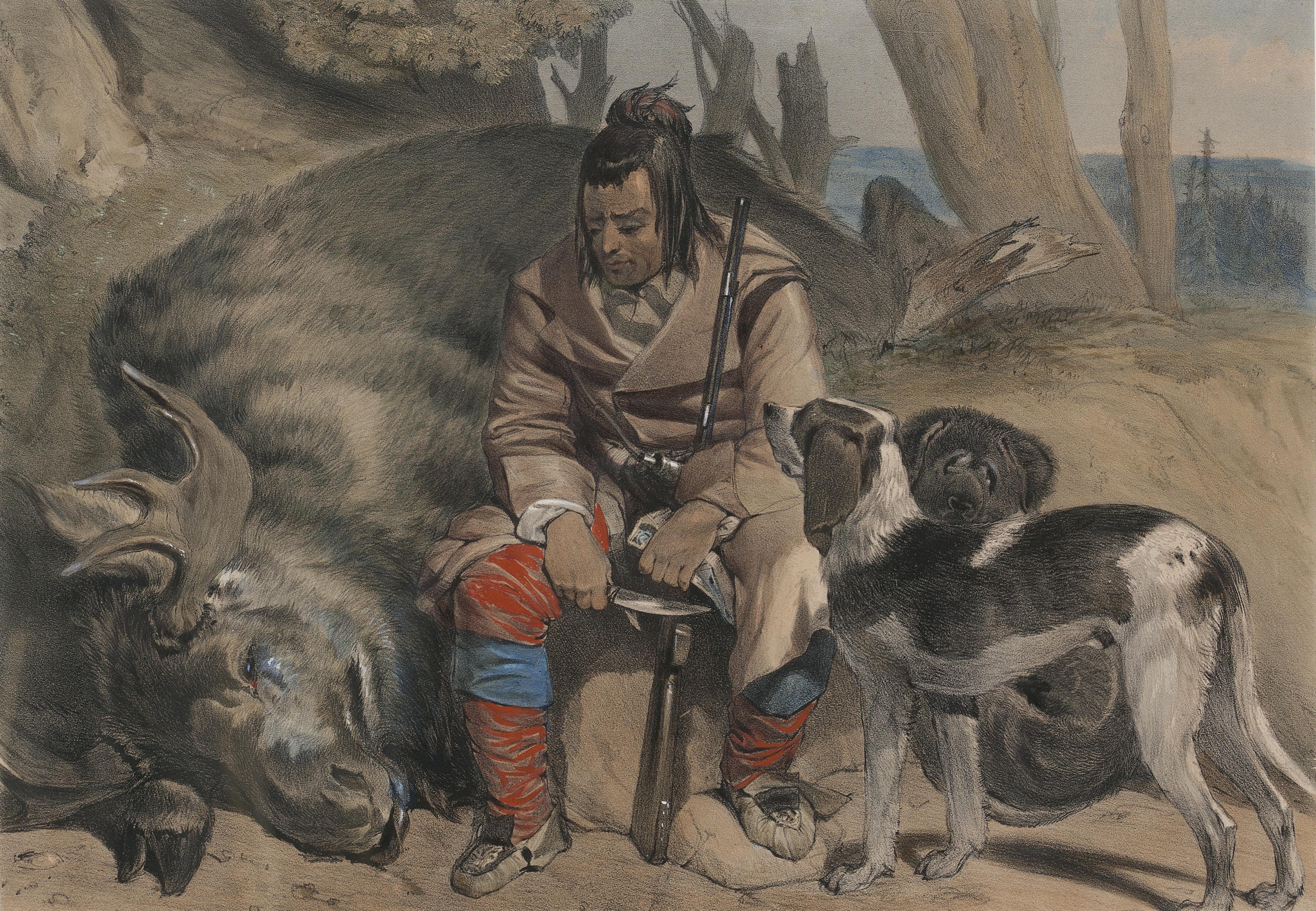 John Richard Coke Smyth - Zita, A Huron Indian; Huron Indian; Indians Bartering; Moose Hunter