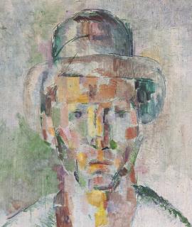John Richard Passmore - Self Portrait wearing a Hat