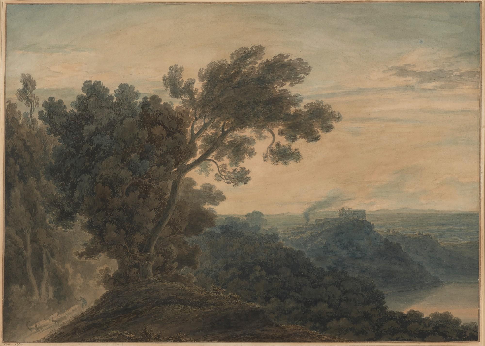 John Robert Cozens - Lake Albano With Castel Gandolfo