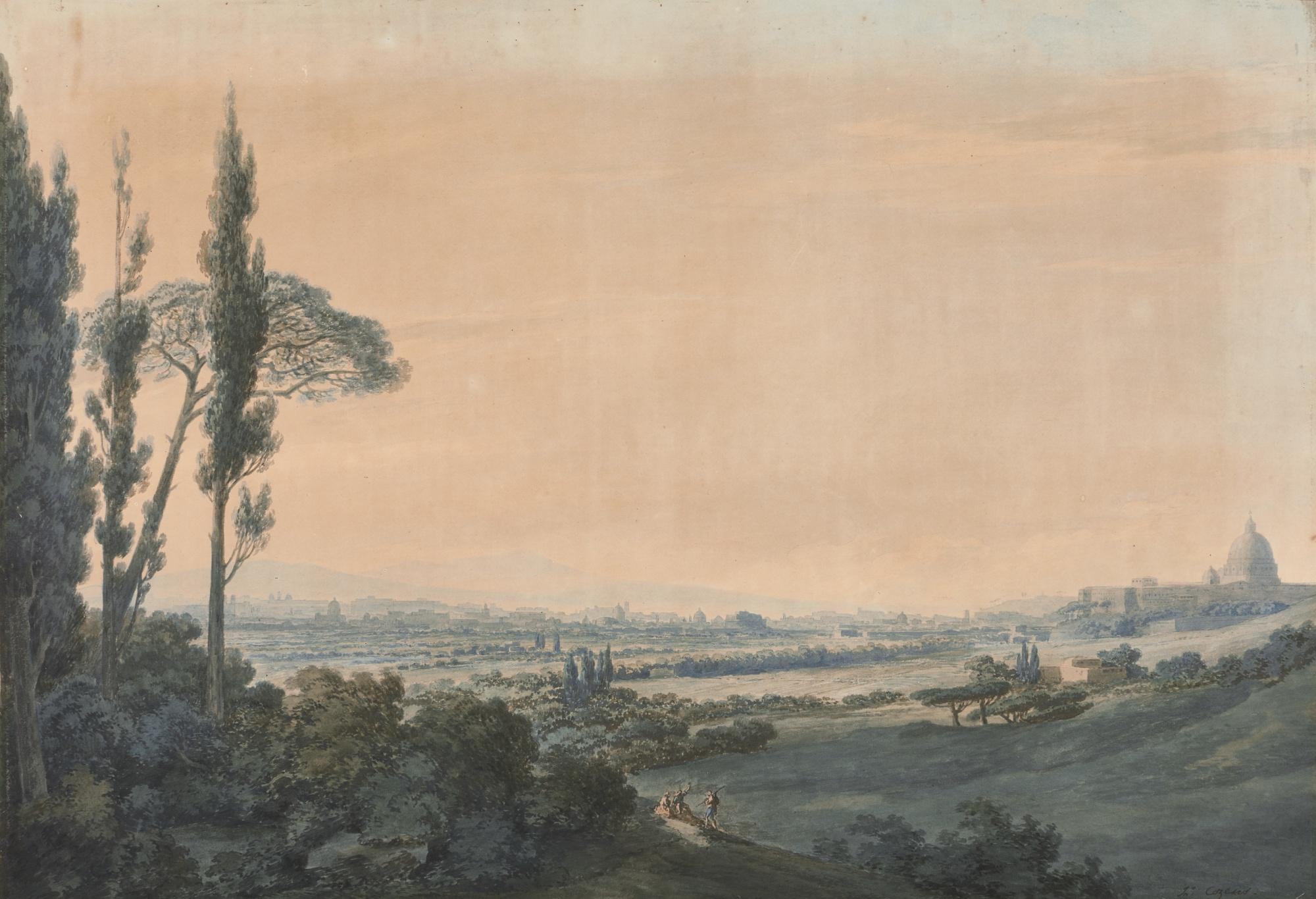 John Robert Cozens - Rome From The Villa Mellini