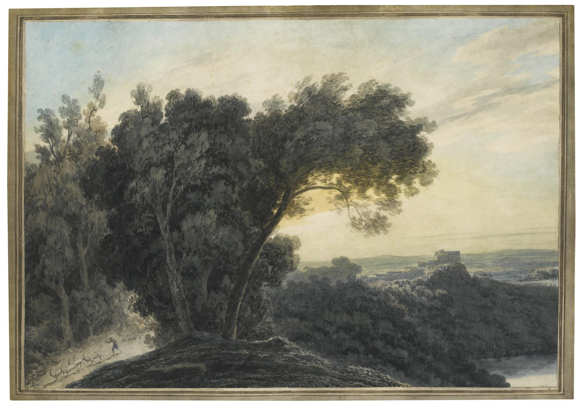 John Robert Cozens - The Lake Of Albano And Castel Gandolfo