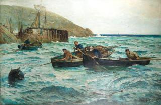 John Robertson Reid - \'Capturing a German Mine off the Cornish Coast, 1918\'