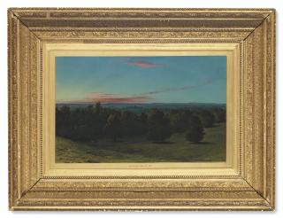 John Rogers Herbert, R.A., H.R.I. - A Castle In A Forest At Sunset