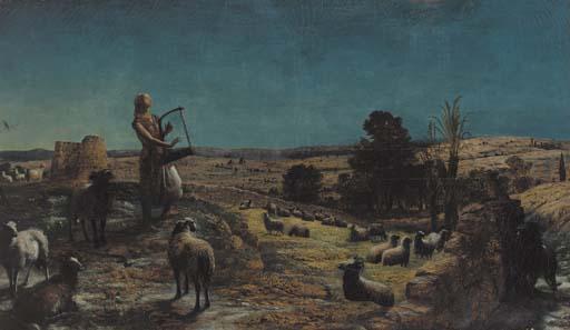 John Rogers Herbert, R.A., H.R.I. - David, The Future King Of Israel, While A Shepherd, At Bethlehem. \'Thus Will I Bless Thee\'