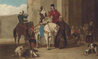 John Rogers Herbert, R.A. - Boar Hunters Refreshed At St. Augustine\'S Monastery, Canterbury, A Sketch