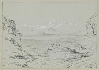 John Ruskin, H.R.W.S - Mont Blanc and the Lake of Geneva from the Jura, Switzerland