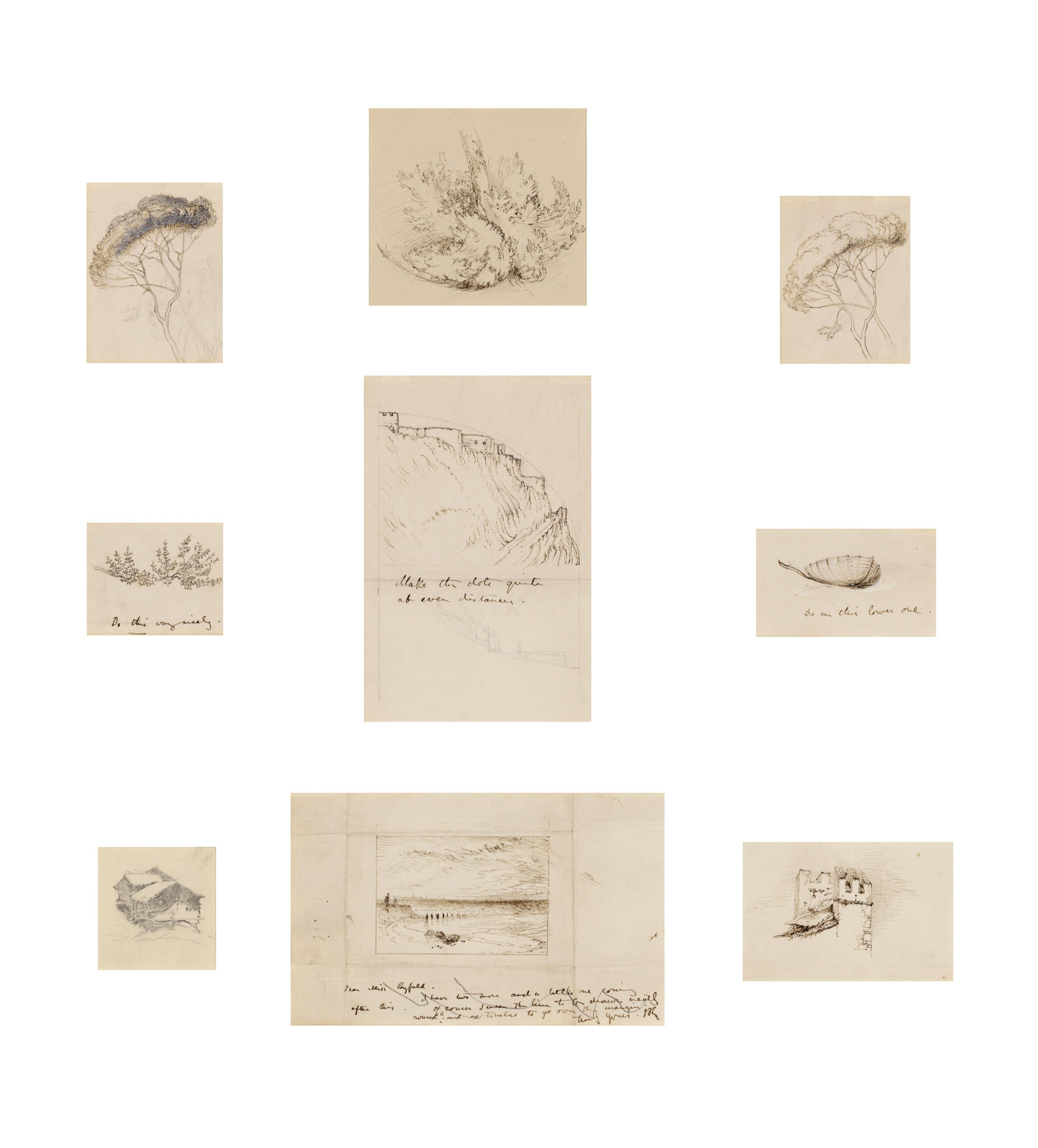 John Ruskin, H.R.W.S. - Nine studies for \'The Elements of Drawing\'