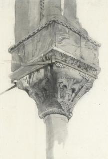 John Ruskin, H.R.W.S. - Study Of A Basket And Lily Capital, Basilica Di San Marco, Venice