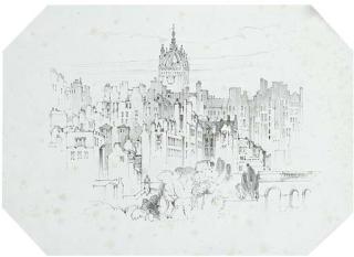 John Ruskin, H.R.W.S. - View of Edinburgh