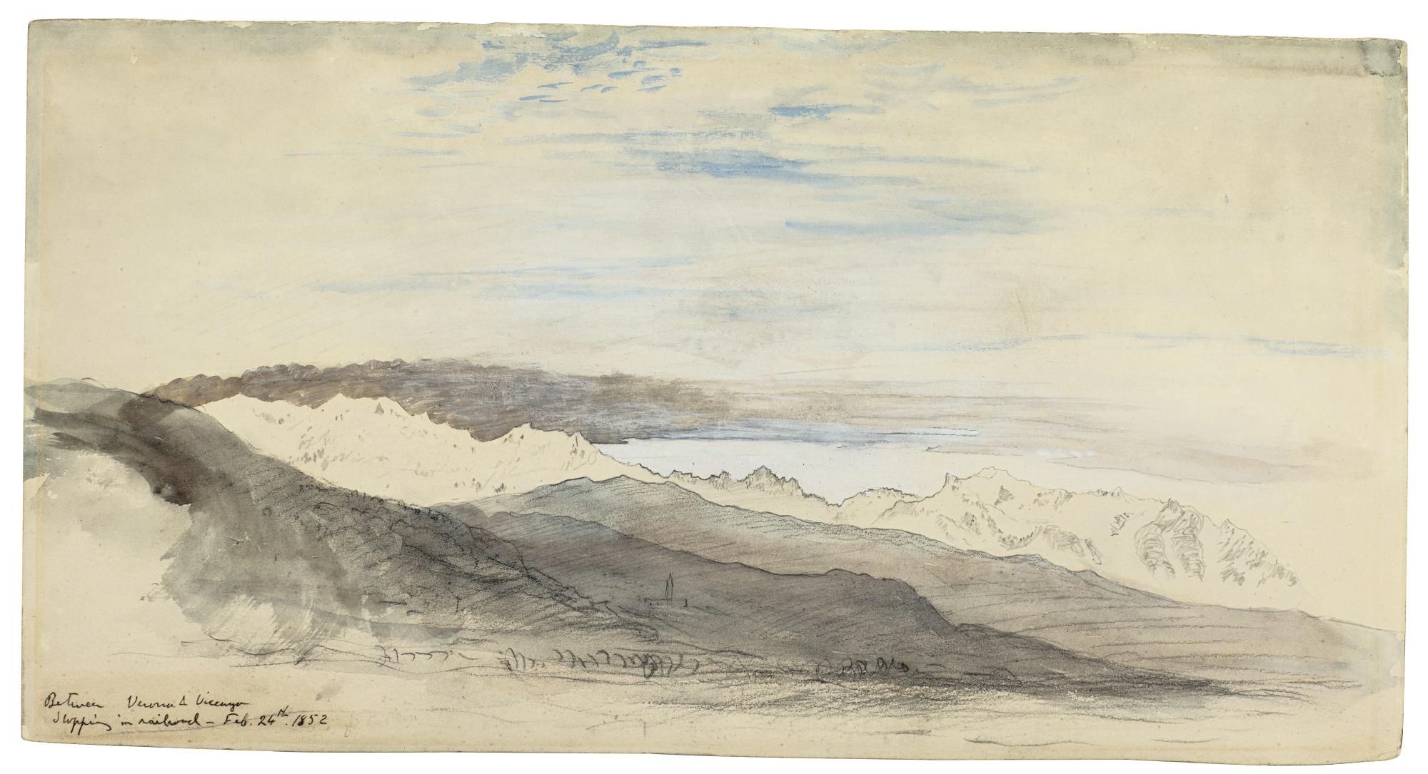 John Ruskin - Between Verona And Vicenza Stopping At The Railroad
