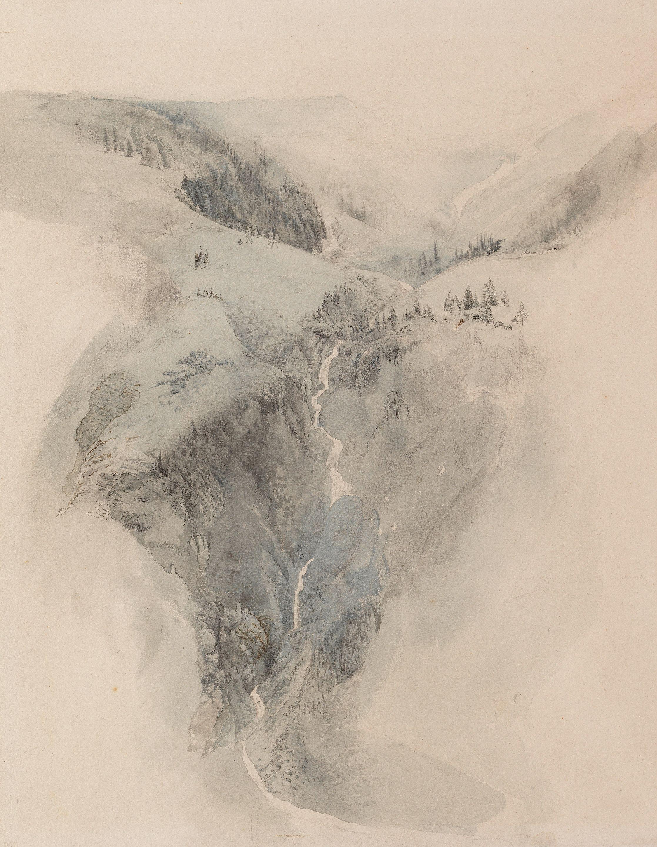 John Ruskin - La Cascade de la Folie, Chamonix