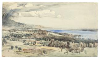 John Ruskin - Sketch Of The Lake Of Geneva From The Slopes Of The Jura Mountains, Switzerland