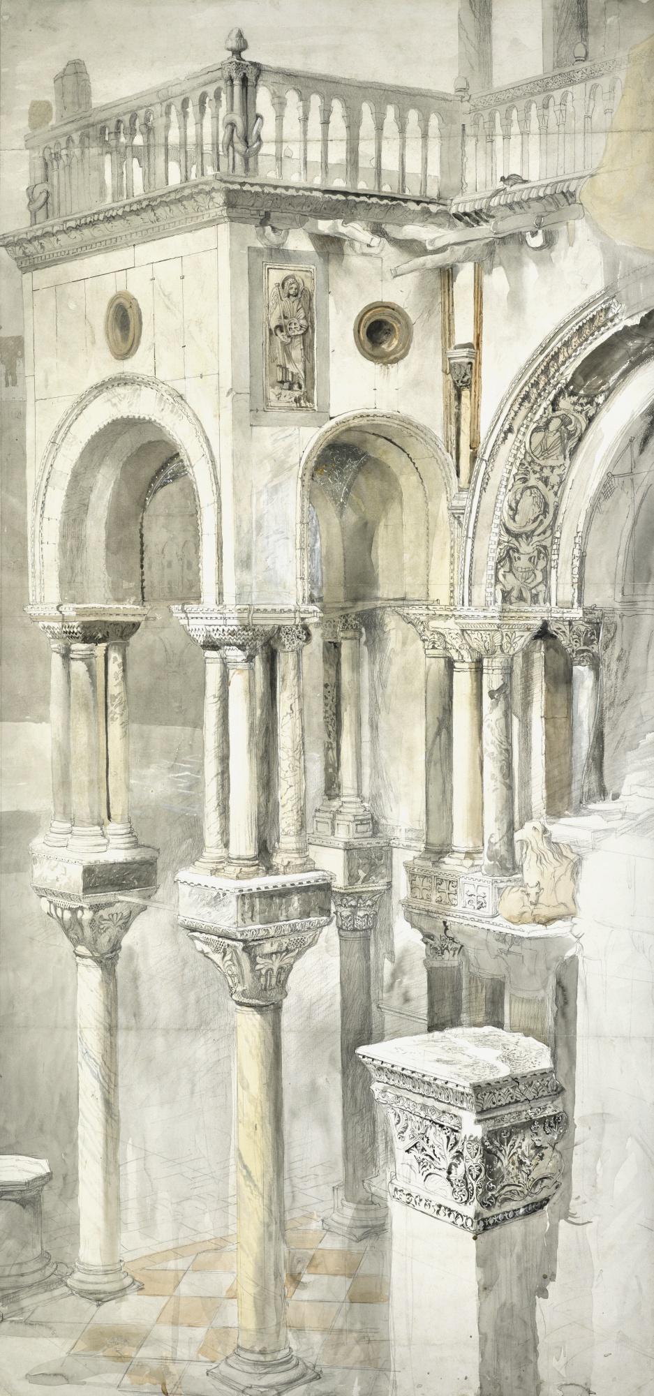 John Ruskin - The South Side Of The Basilica Of St Mark\'S, From The Loggia Of The Doge\'S Palace, Venice