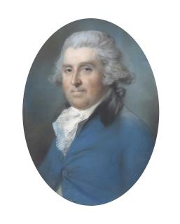 John Russell, R.A. - Portrait of a gentleman, possibly Captain John Deffell (1742-1806), half-length, in a blue coat and white cravat