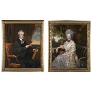 John Russell R.A. - Portrait Of Dr Henry Peckwell (1746-1787); And Portrait Of His Wife Isabella Blossett (D.1816)