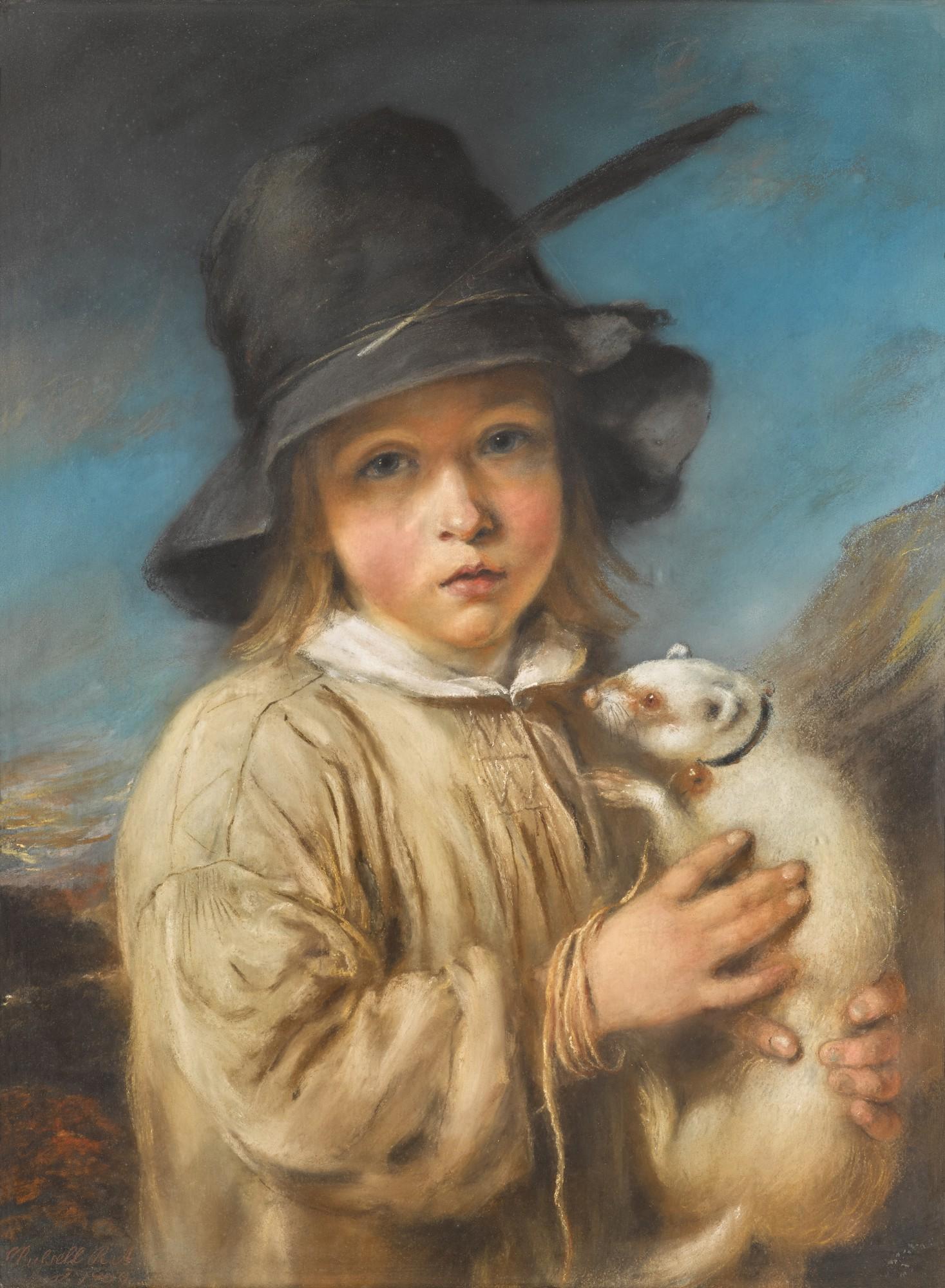 John Russell, R.A. - The Warrener\'S Boy With A Ferret